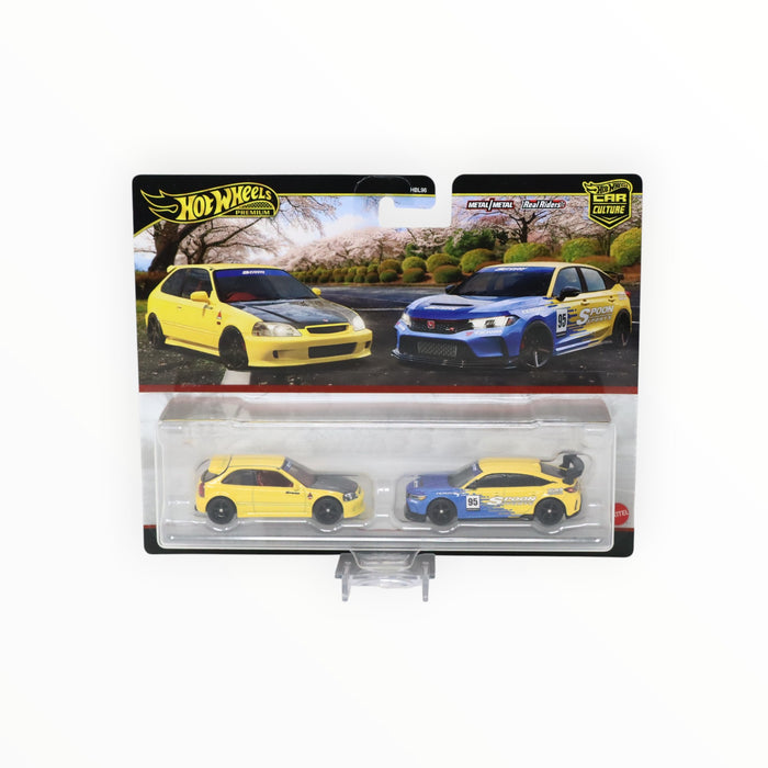 Hot Wheels 99 Honda Civic Type R (EK9) / Honda Civic Type R (Spoon Honda) Car Culture 2-Packs (2025)