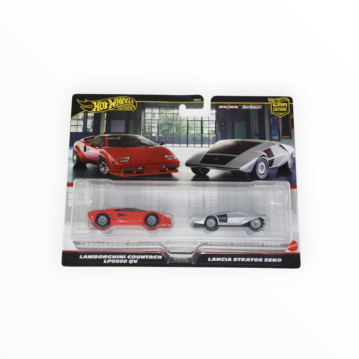 Hot Wheels Lamborghini Countach LP5000 QV / Lancia Stratos Zero (Marcello Gandini) Car Culture 2-Packs (2025)