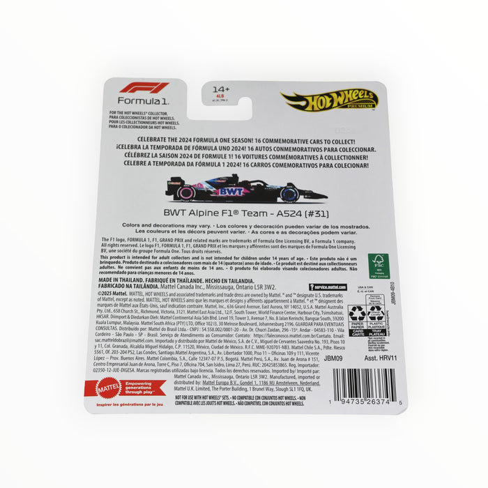 Hot Wheels BWT Alpine F1 Team - A524 (#31) (Esteban Ocon) Formula One Collection (2025)