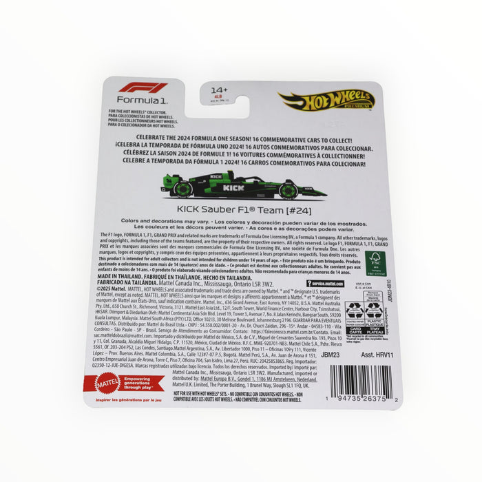 Hot Wheels KICK Sauber F1 Team (#24) (Zhou Guanyu) Formula One Collection (2025)
