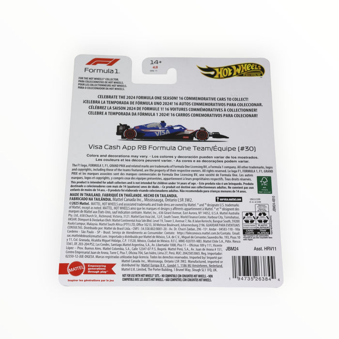 Hot Wheels Visa Cash App RB Formula One Team (#30) (Liam Lawson) Formula One Collection (2025)