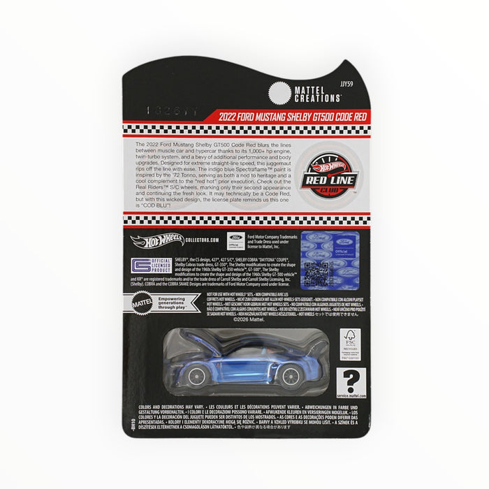 Hot Wheels 2022 Ford Mustang Shelby GT500 Code Red (Red Line Club) RLC (2026)