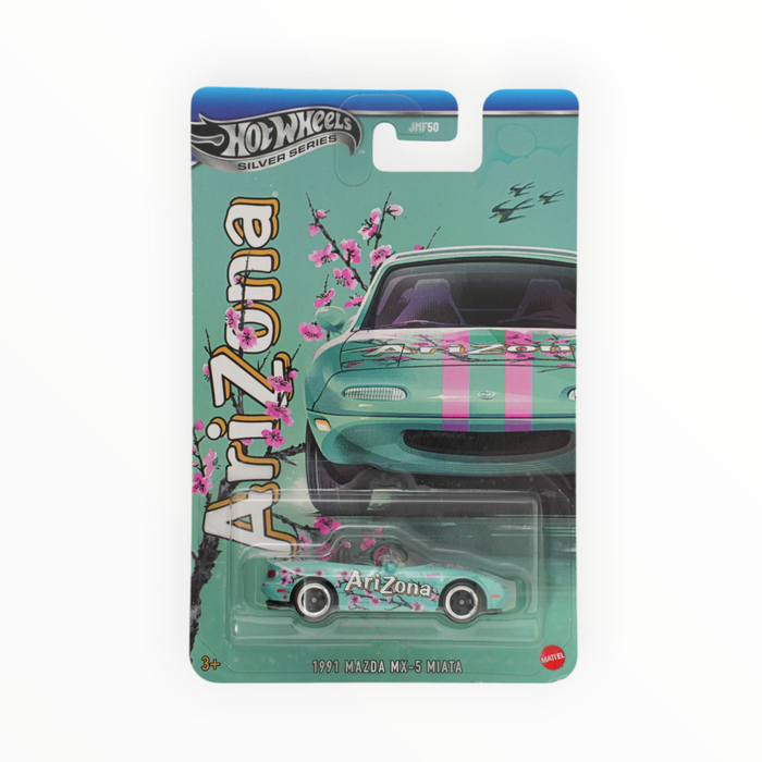 Hot Wheels '91 Mazda MX-5 Miata (Arizona Drink Company) Silver Series (2026)