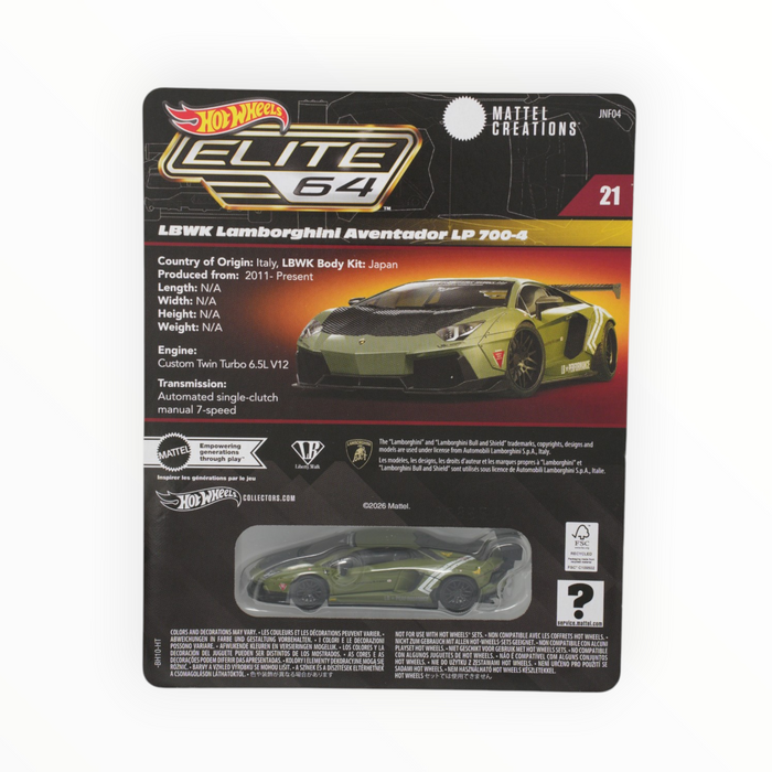 Hot Wheels LBWK Lamborghini Aventador LP 700-4 - Elite 64 (2026) #21