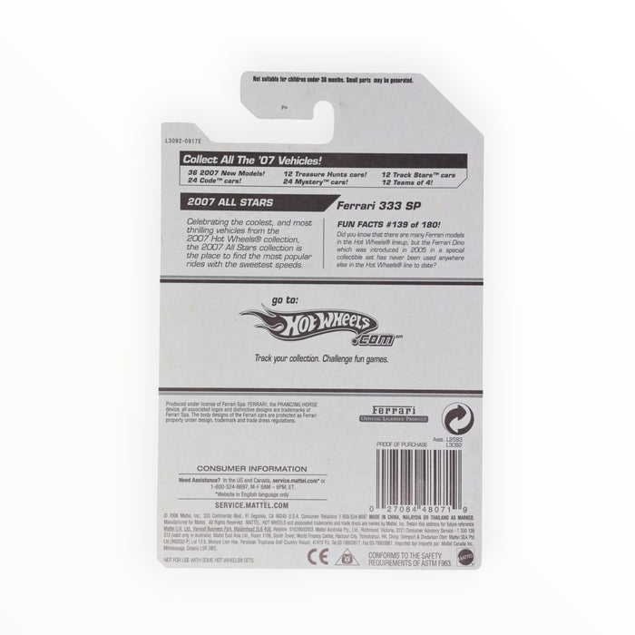 Hot Wheels Ferrari 333 SP - Mainline (2007) 139/180