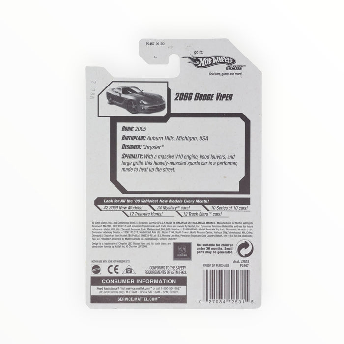 Hot Wheels 2006 Dodge Viper - Mainline (2009) 147/190