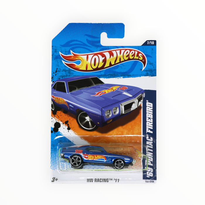 2011 Hot Wheels #157 HW Racing 7/10 '69 Pontiac Firebird Blau, OVP 1:64 2011 Hot Wheels #157 HW Racing 7/10 '69 Pontiac Firebird Blau, OVP 1:64