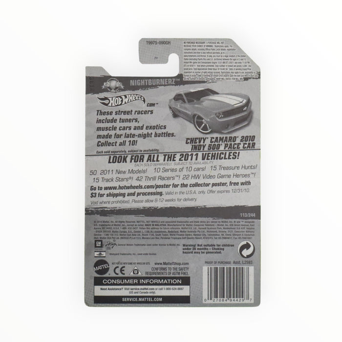 Hot Wheels Chevy Camaro 2010 Indy 500 Pace Car - Mainline (2011) 113/244