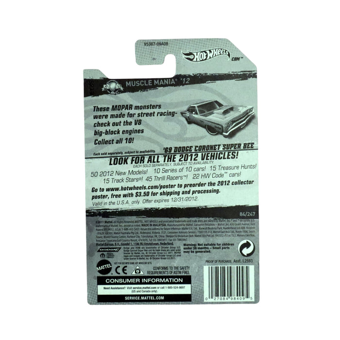 Hot Wheels '69 Dodge Coronet Super Bee - Mainline (2012) 84/247