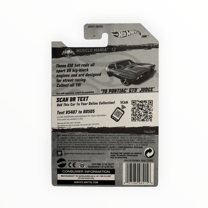 Hot Wheels '70 Pontiac GTO Judge - Mainline (2012) 104/247