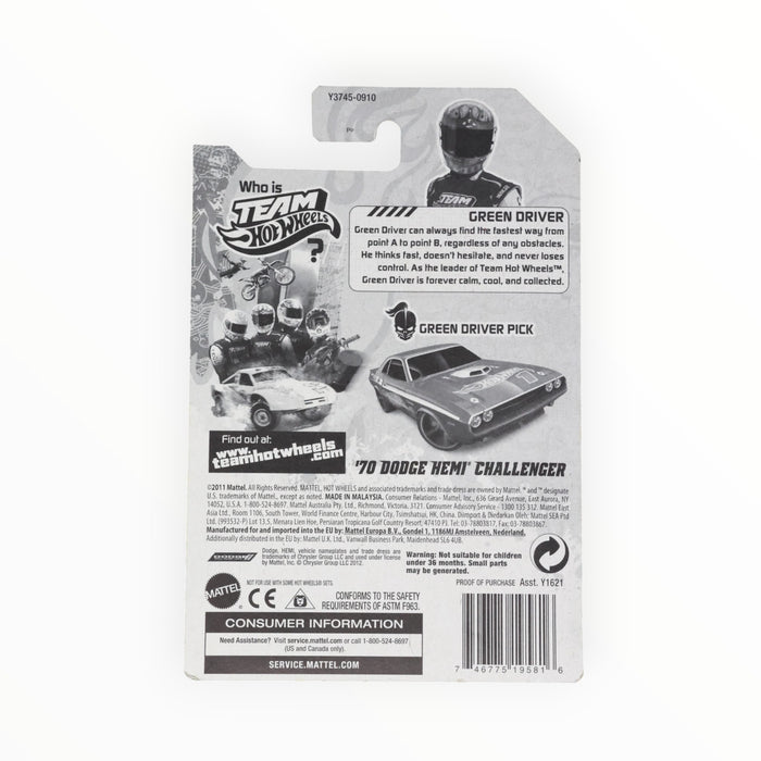 Hot Wheels '70 Dodge Hemi Challenger (Green Driver) Top Rides (2012)