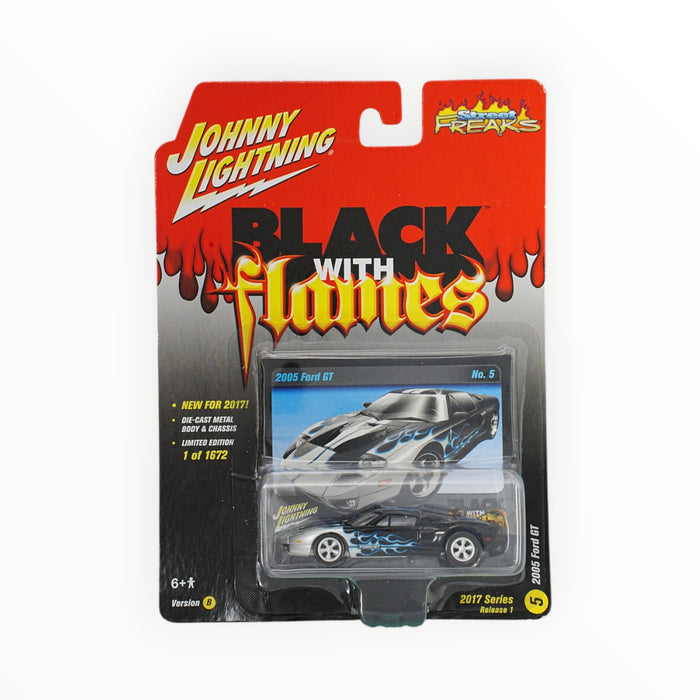 Johnny Lightning 2005 Ford Gt - Street Freaks - Black with Flames #5