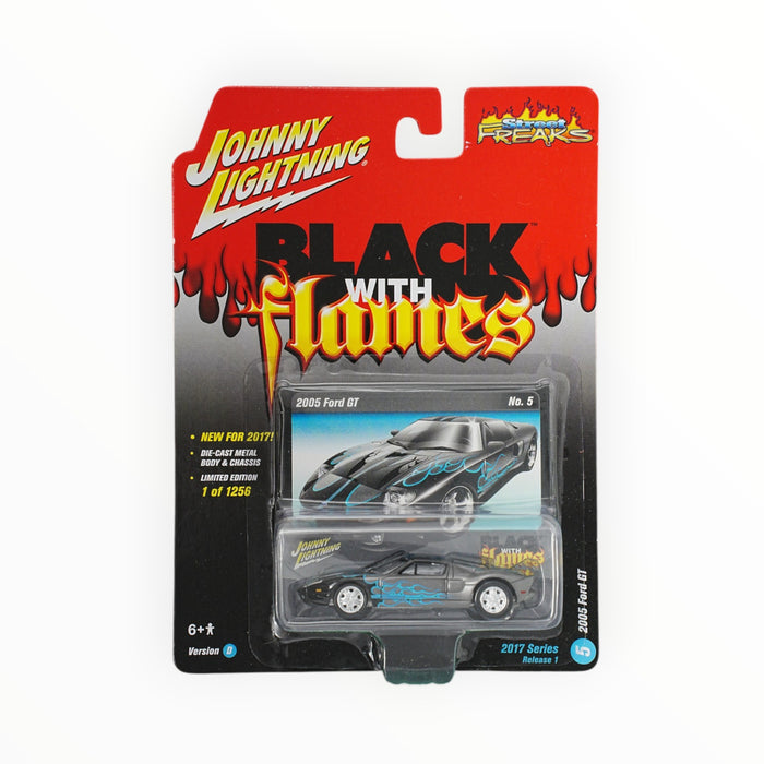 Johnny Lightning 2005 Ford GT - Street Freaks - Black with Flames #5