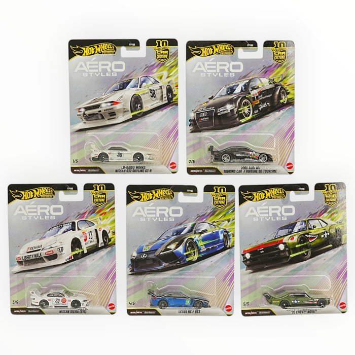 Hot Wheels Aero Styles 5-Car Set - 2026 Car Culture Premium