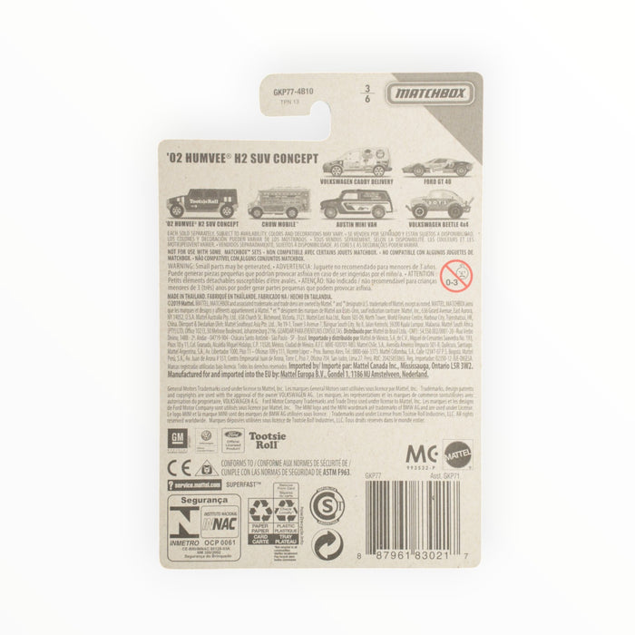 Matchbox '02 Humvee H2 SUV Concept (Tootsie Roll) Candy Series (2020) 1/6