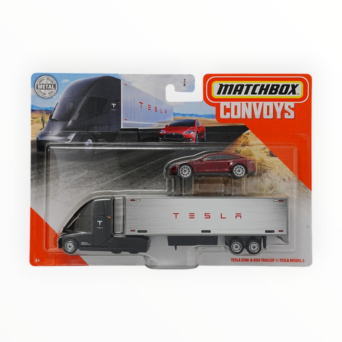 Matchbox Tesla Semi / Box Trailer / 2015 Tesla Model S - Convoys (2020) 2/8