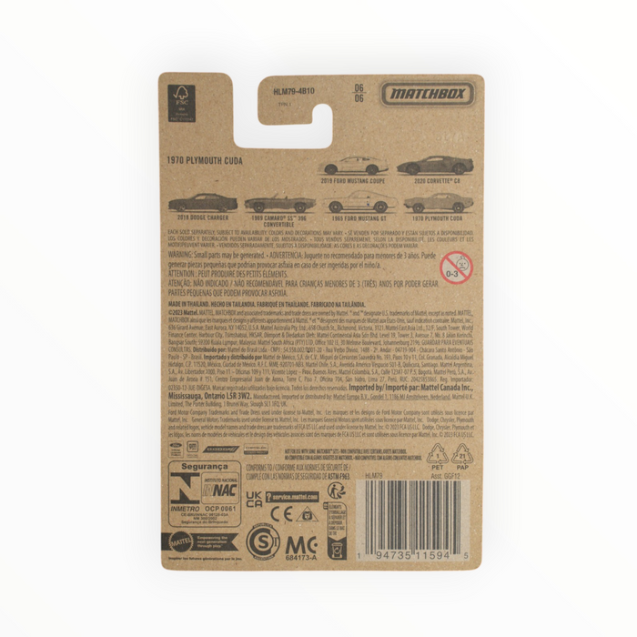 Matchbox 1970 Plymouth Cuda - Muscle Series (2023) 6/6