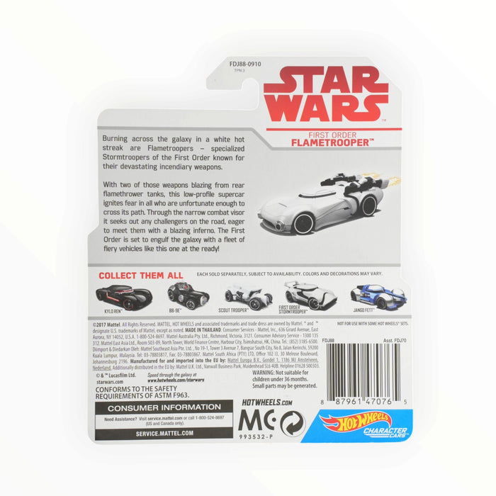 Hot Wheels First Order Flametrooper (White Card) Character Cars