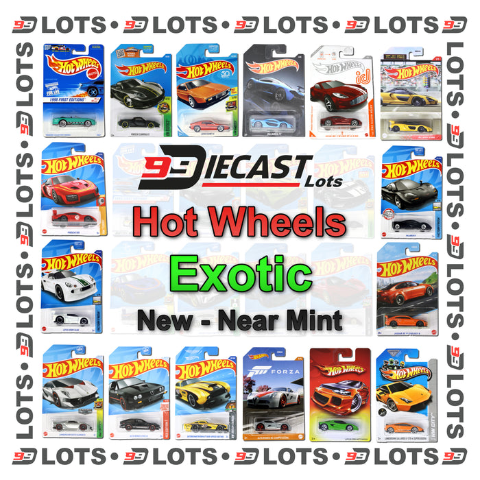 99Diecast Hot Wheels Lot - Exotics Cars - New Near Mint - Choose Your Lot Size